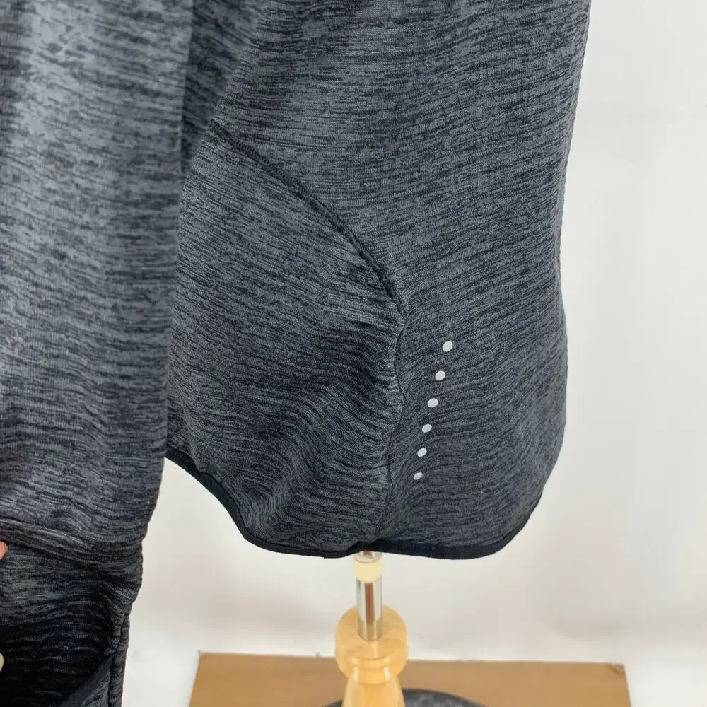 Nike Top Womens L Large Charcoal Element Sphere Thumbholes Mitten Cuff Half Zip